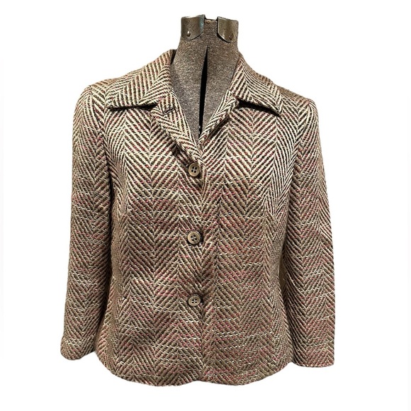 Vintage Sigrid Olsen Tweed Blazer Button Down Jacket Women’s Size 8 - Picture 1 of 12